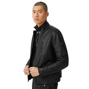 Belstaff Long Way Up Montana moto jacket Grain Leather black Sz 36